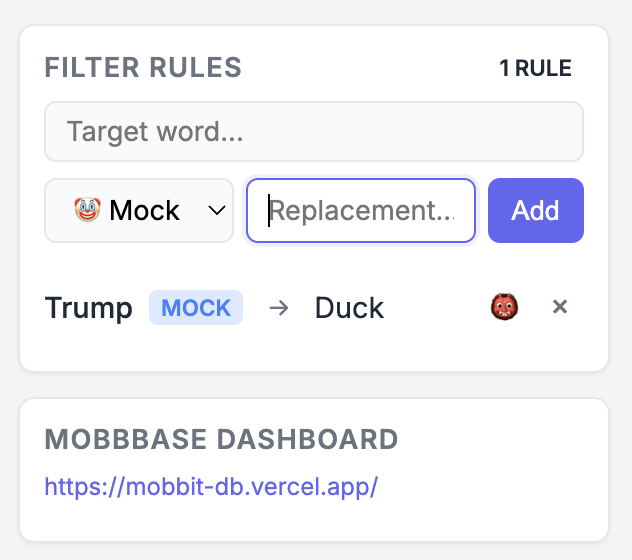FreeFilter — Chrome Extension für Regex Wort-Ersetzung